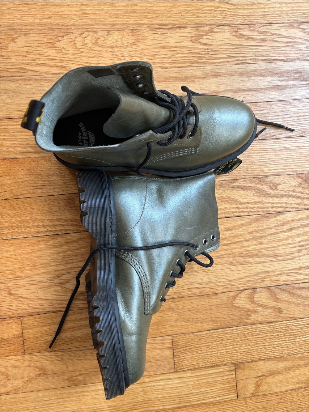 Dr. Martens Olive Green Lace-Up Combat Boots
